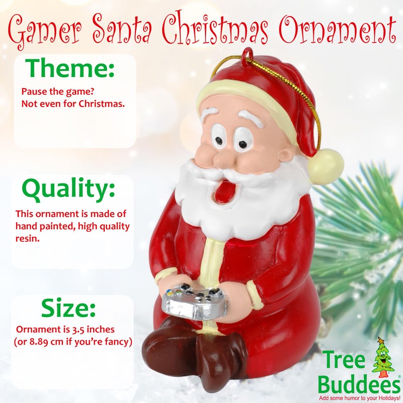 Tree Buddees Gamer Santa Claus Video Gaming Christmas Ornament - Image 2